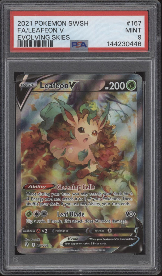 Leafeon V Pokemon Evolving Skies Full Art #167 PSA 9 #2