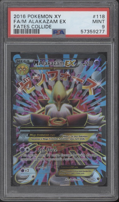 M Alakazam ex Pokemon Fates Collide Full Art #118 PSA 9 #2