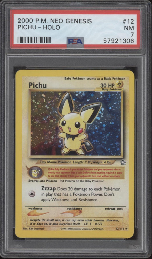 Pichu Pokemon Neo Genesis Holo #12 PSA 7
