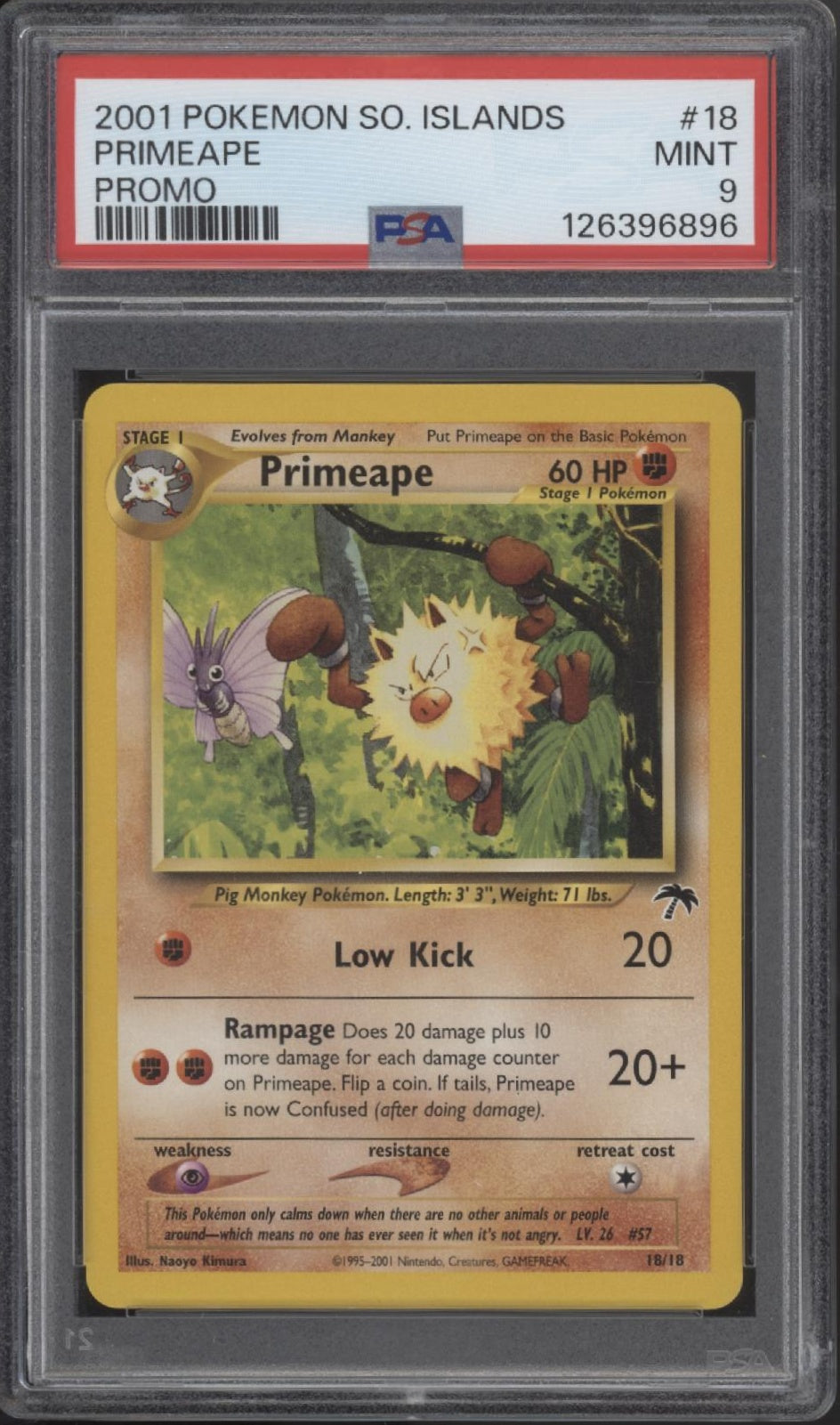 Primeape Pokemon Southern Islands Promo #18 PSA 9