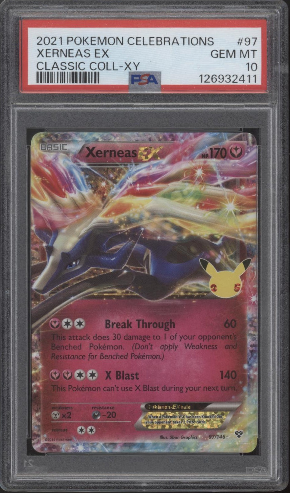 Xerneas ex Pokemon Celebrations Classic Collection XY #97 PSA 10