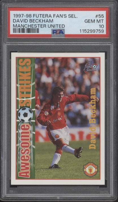 David Beckham 1997-98 Futera Fan's Selection Manchester United #55 PSA 10