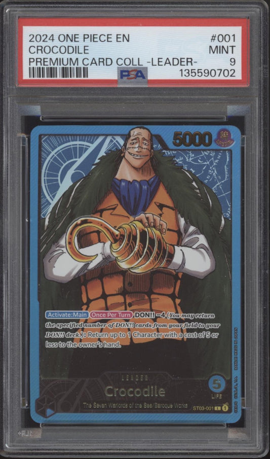 Crocodile One Piece Card Game Premium Card Collection #001 PSA 9