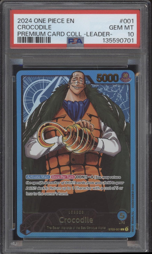 Crocodile One Piece Card Game Premium Card Collection #001 PSA 10