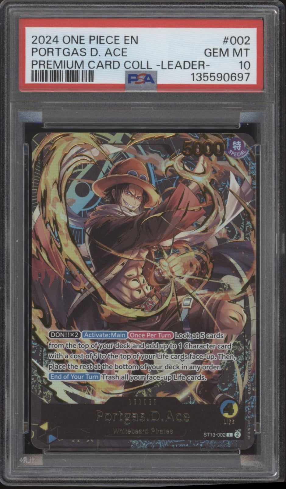 Portgas D Ace One Piece Card Game Premium Card Collection #002 PSA 10 #1