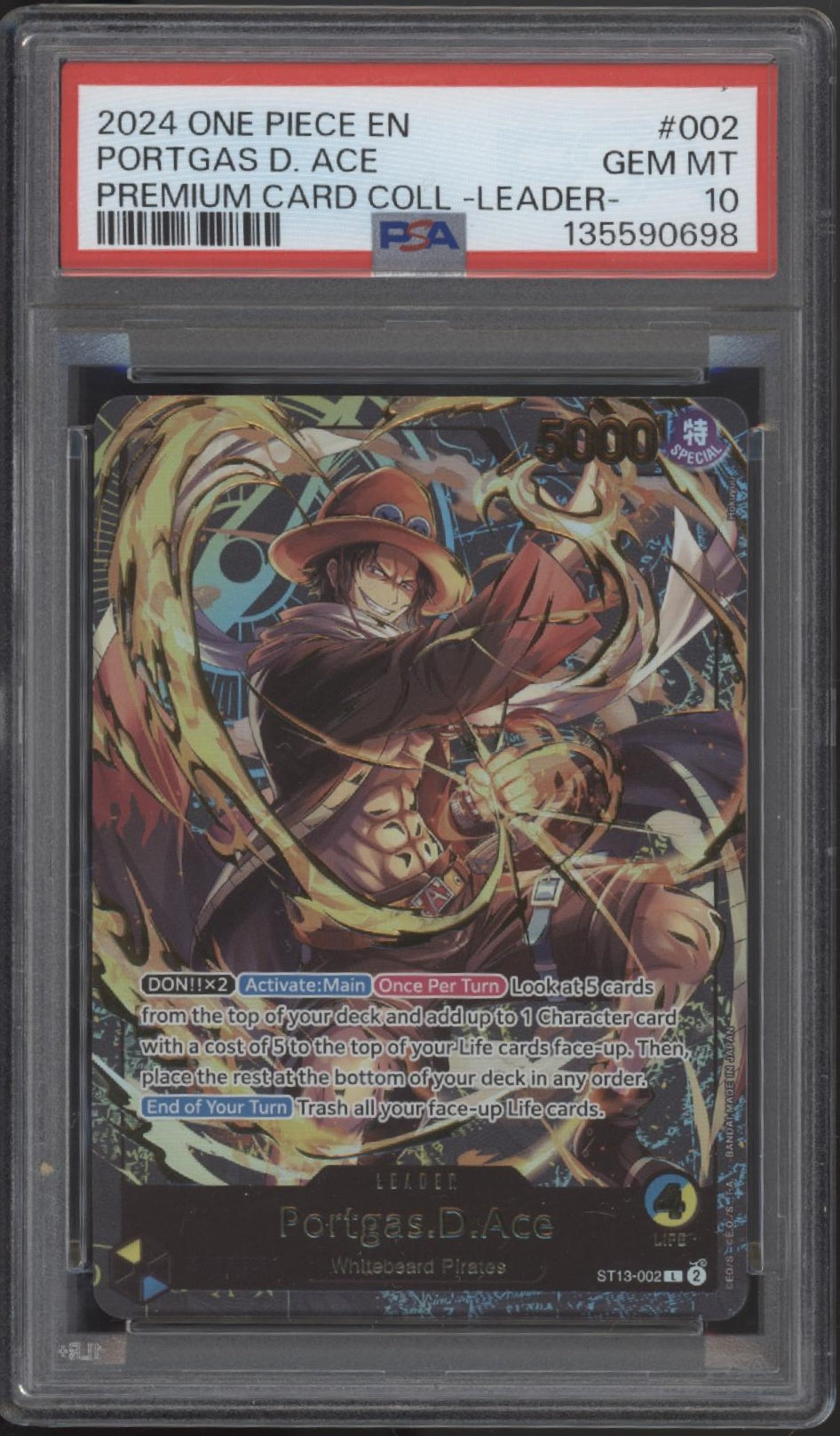 Portgas D Ace One Piece Card Game Premium Card Collection #002 PSA 10 #2