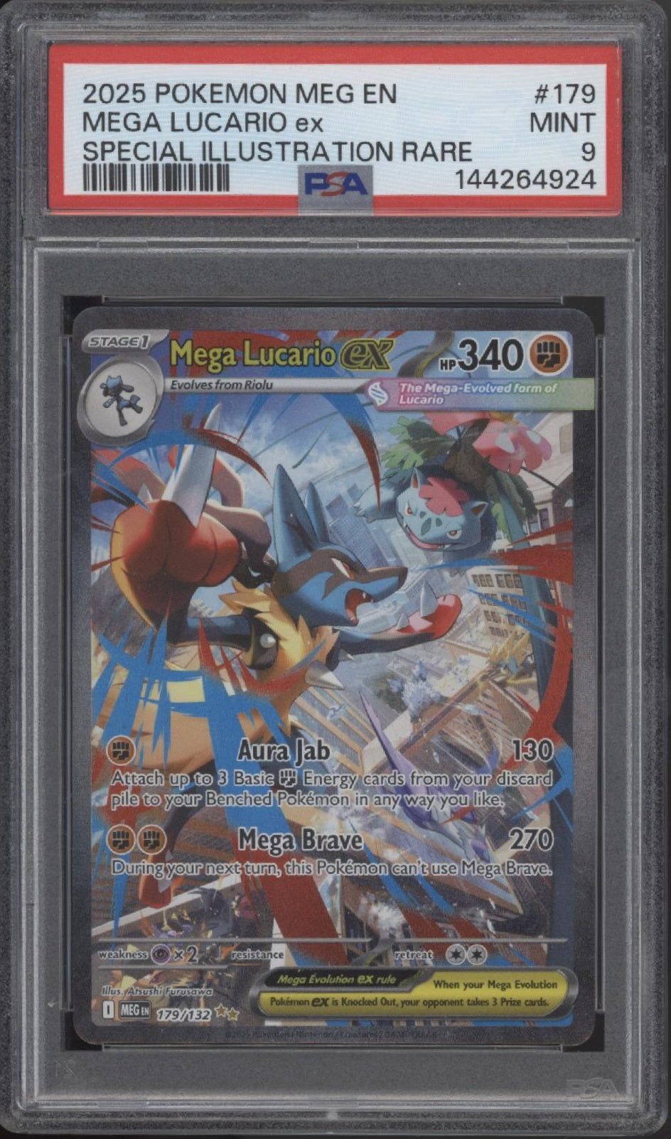 Mega Lucario ex Pokemon Mega Evolution Special Illustration Rare #179 PSA 9