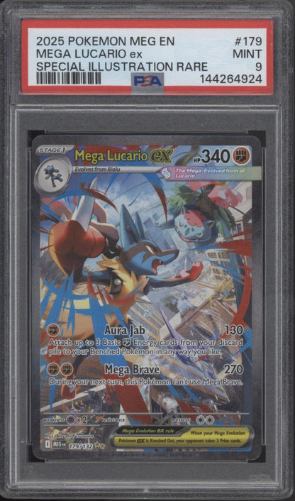 Mega Lucario ex Pokemon Mega Evolution Special Illustration Rare #179 PSA 9