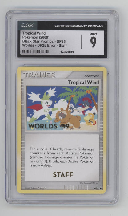 Tropical Wind Pokemon Worlds D25 Error Staff Black Star Promo #DP25 CGC 9