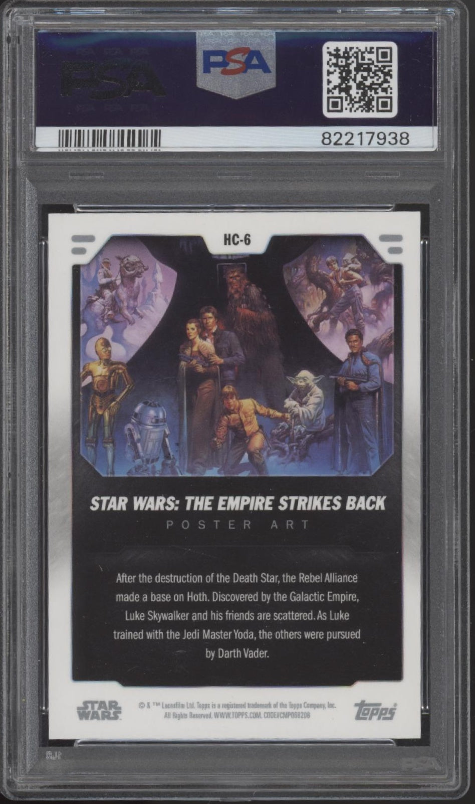 Empire Strikes Back 2023 Topps Star Wars Holograms Poster Art #HC6 PSA 8