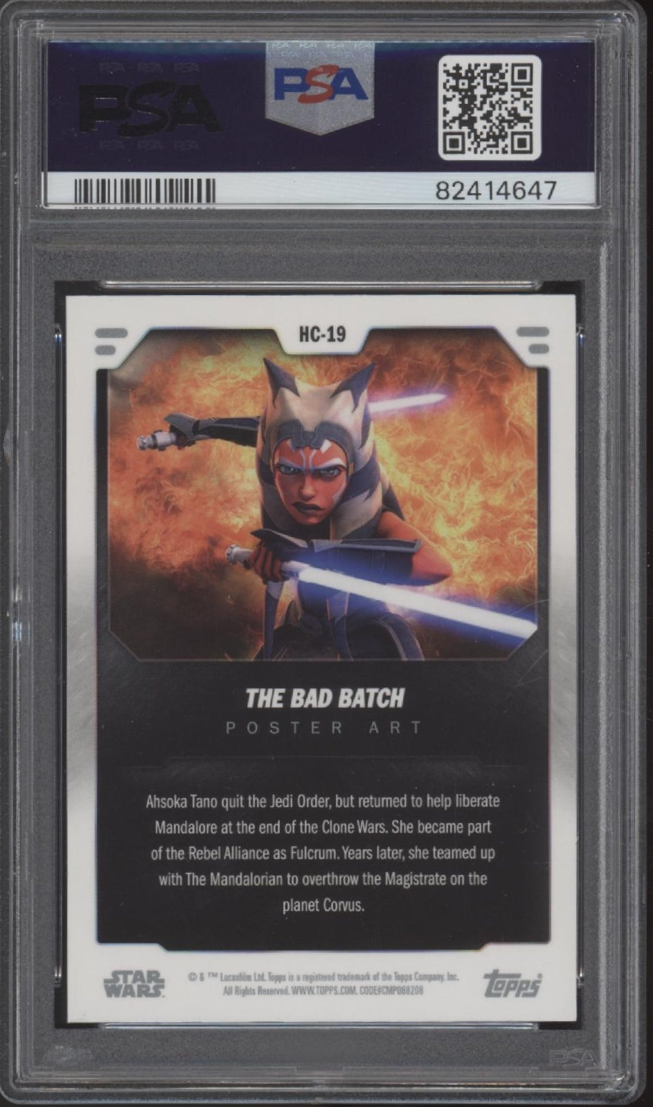 The Bad Batch 2023 Topps Star Wars Holograms Poster Art #HC19 PSA 8