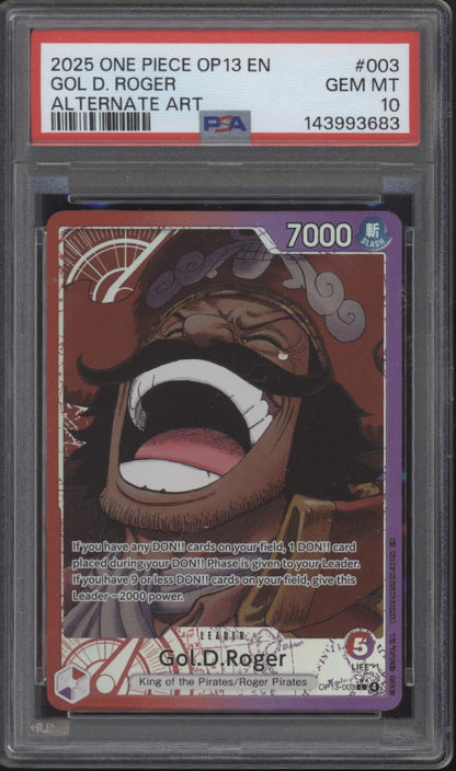 Gol D Roger One Piece Card Game OP13 Alternate Art #003 PSA 10