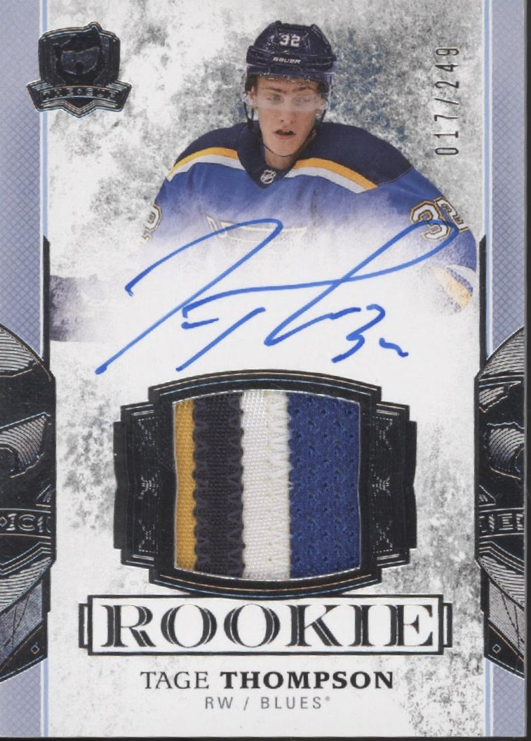 Tage Thompson 2017-18 Upper Deck The Cup Rookie Swatch Auto 017/249 #165