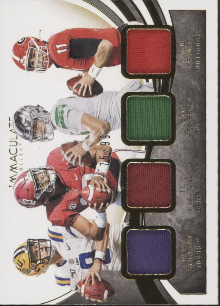 Burrow Tagovailoa Herbert Fromm 2020 Immaculate Collection Collegiate Swatch /99