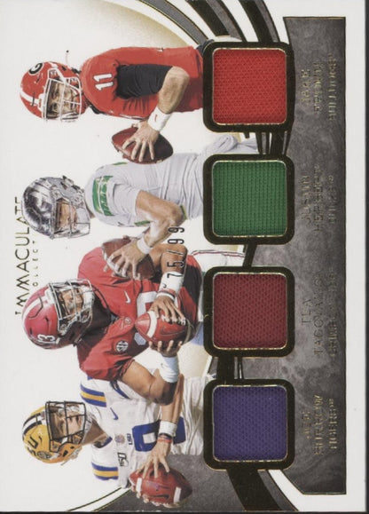 Burrow Tagovailoa Herbert Fromm 2020 Immaculate Collection Collegiate Swatch /99