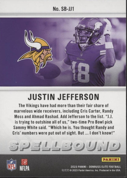 Justin Jefferson 2023 Panini Donruss Elite Spellbound "JEFFERSON" Lot