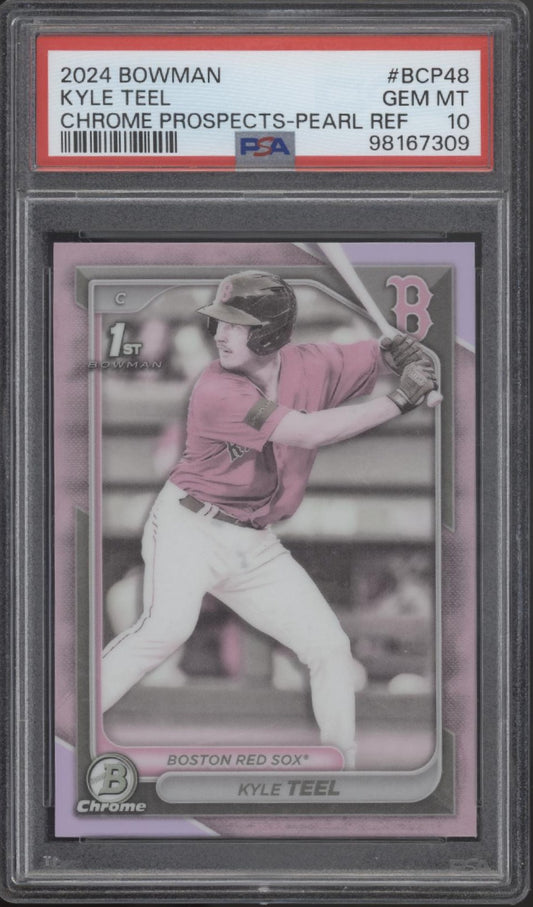 Kyle Teel 2024 Bowman Chrome Prospects Pearl Refractor #BCP-48 PSA 10