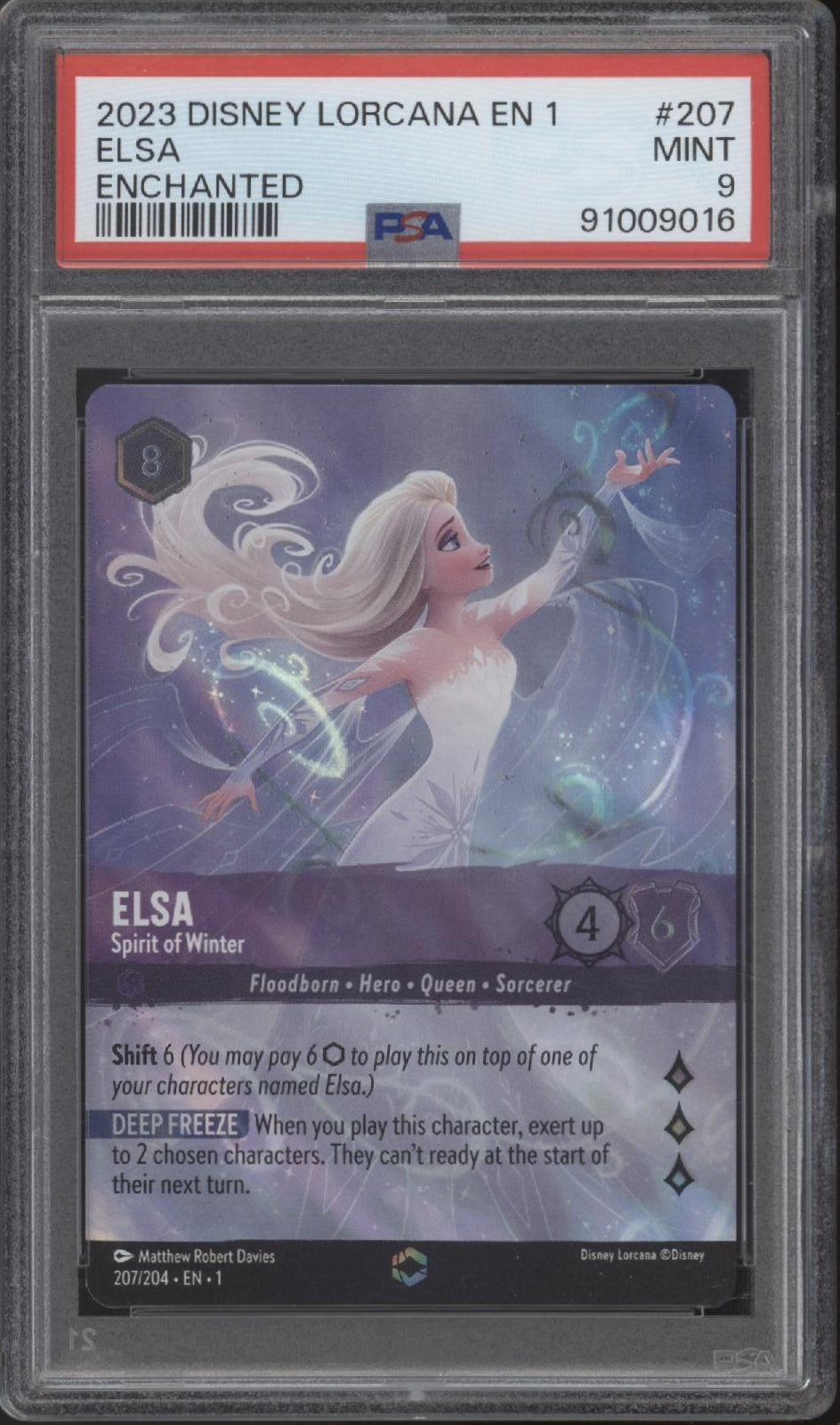 Elsa Spirt of Winter Disney Lorcana The First Chaper Enchanted #207 PSA 9、Collector Store LLC Gaming、kayou