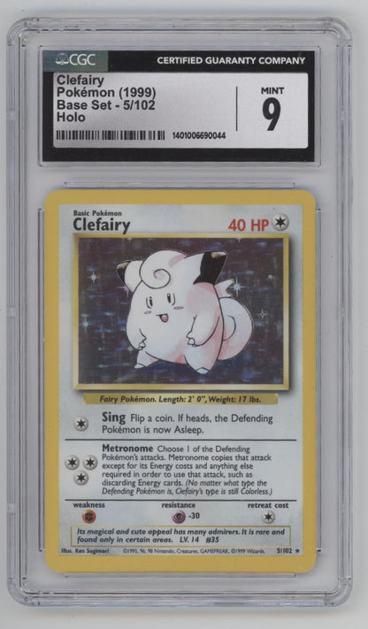 Clefairy Pokemon Base Set Holo #5 CGC 9