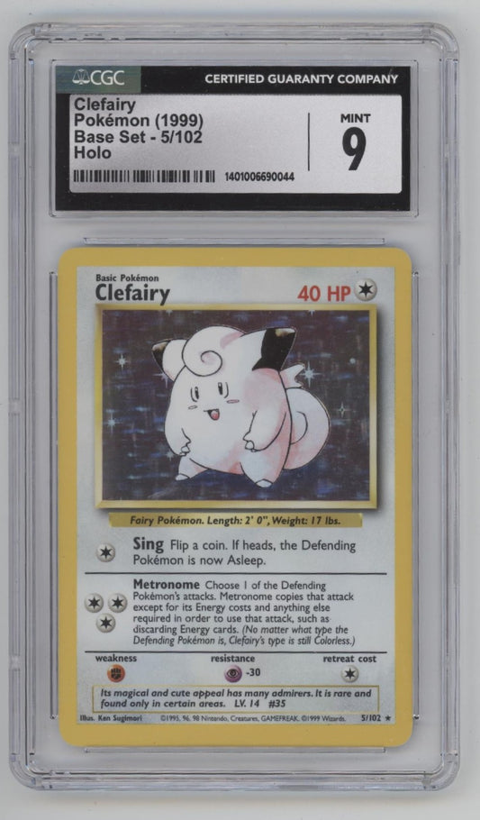 Clefairy Pokemon Base Set Holo #5 CGC 9