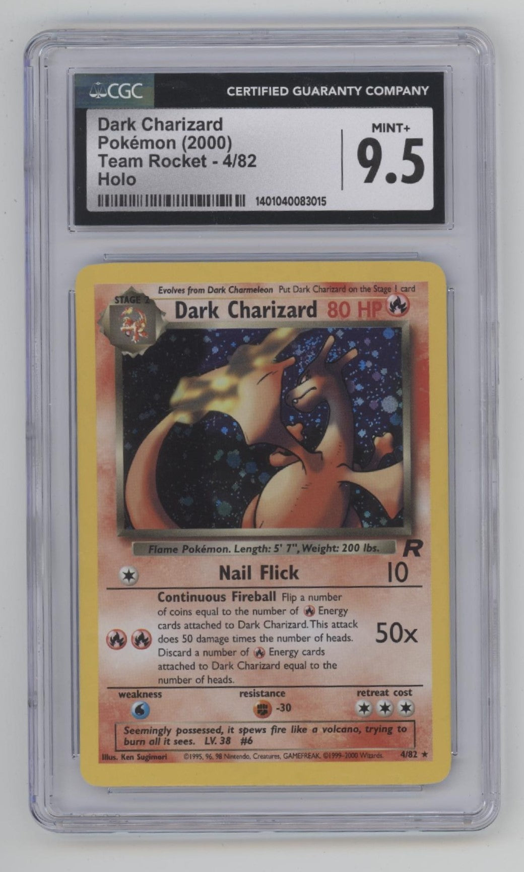 Dark Charizard Pokemon Team Rocket Holo #4 CGC 9.5、Collector Store LLC Gaming、kayou