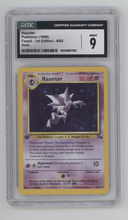 Haunter Pokemon Fossil Holo 1st Edition #6 CGC 9