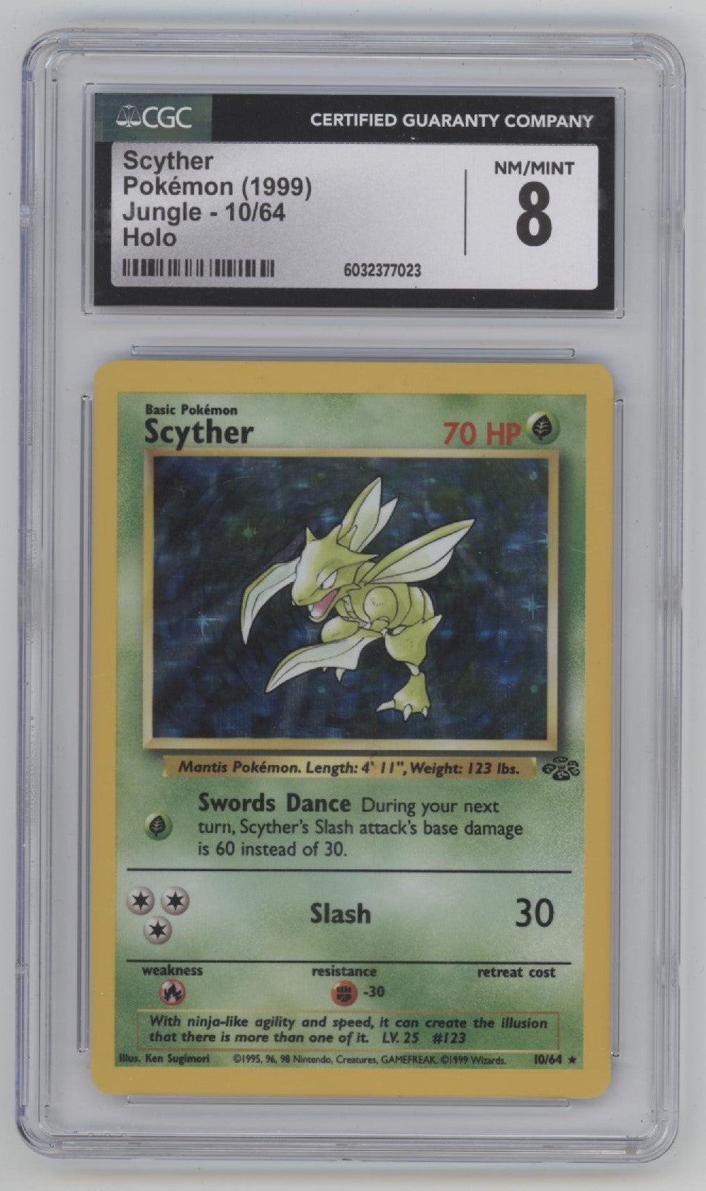 Scyther Pokemon Jungle Holo #10 CGC 8