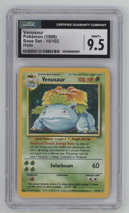 Venusaur Pokemon Base Set Holo #15 CGC 9.5