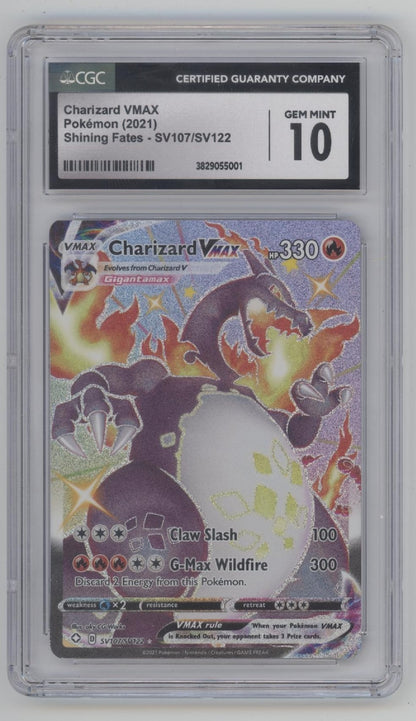 Charizard VMAX Pokemon Shining Fates #SV107 CGC 10