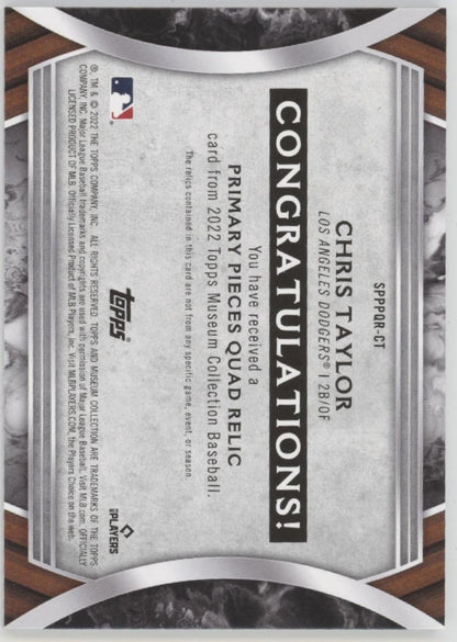 Chris Taylor 2022 Topps Museum Collection Primary Pieces Quad Relic 12/25