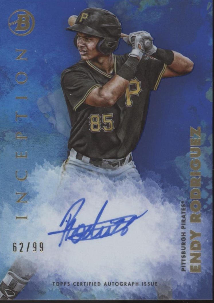 Endy Rodriguez 2021 Bowman Inception Base Prospect Blue Auto 62/99 #PA-ER