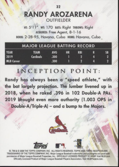 Randy Arozarena 2020 Topps Inception Orange RC #32