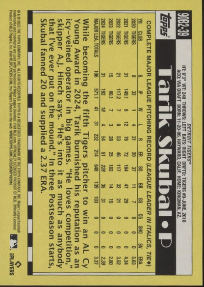 Tarik Skubal 2025 Topps 35th Anniversary '90 No Name SSP 18/35 #90B2-39