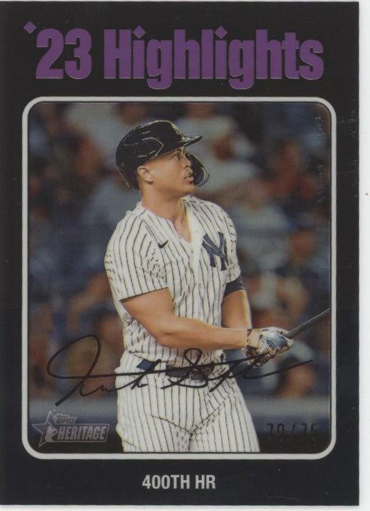 Giancarlo Stanton 2024 Topps Heritage Black Refractor 70/75 #3