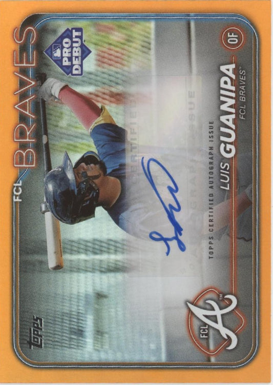 Luis Guanipa 2024 Topps Pro Debut Orange Auto 19/25 #PD-159