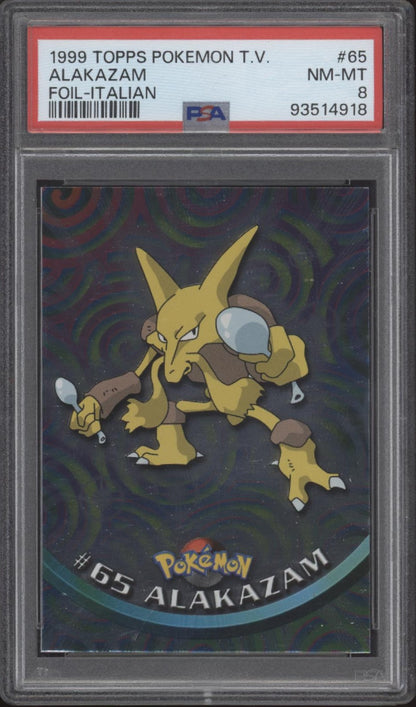 Alakazam Pokemon Topps TV Foil Italian #65 PSA 8