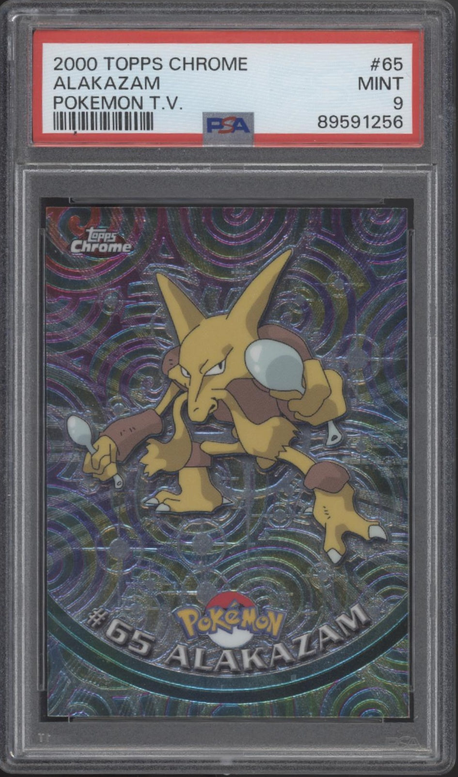 Alakazam Pokemon Topps Chrome TV #65 PSA 9