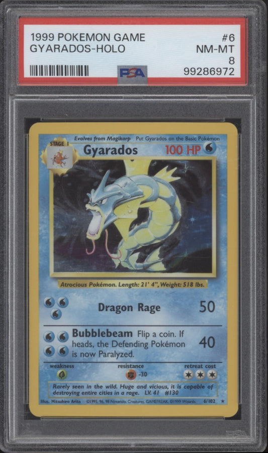 Gyarados Pokemon Base Set Holo #6 PSA 8