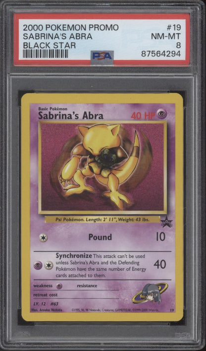 Sabrina's Abra Pokemon Black Star Promo #19 PSA 8