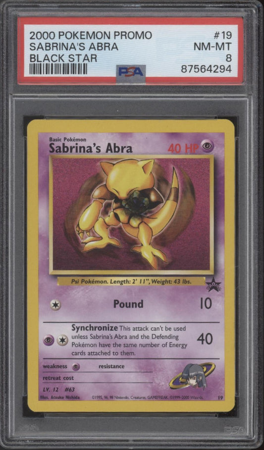Sabrina's Abra Pokemon Black Star Promo #19 PSA 8