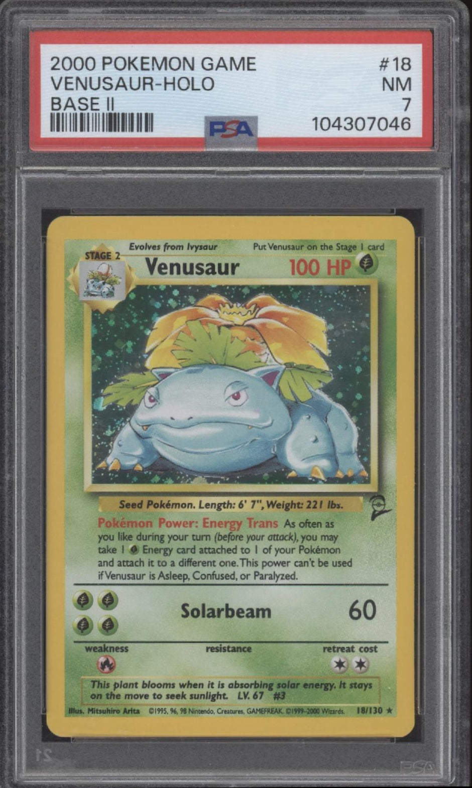 Venusaur Pokemon Base Set 2 Holo #18 PSA 7、Collector Store LLC Gaming、kayou