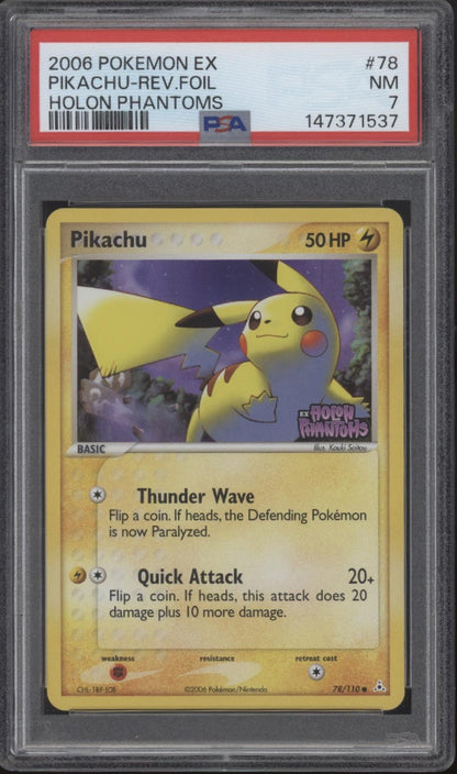 Pikachu ex Pokemon Holon Phantoms Reverse Holo #78 PSA 7