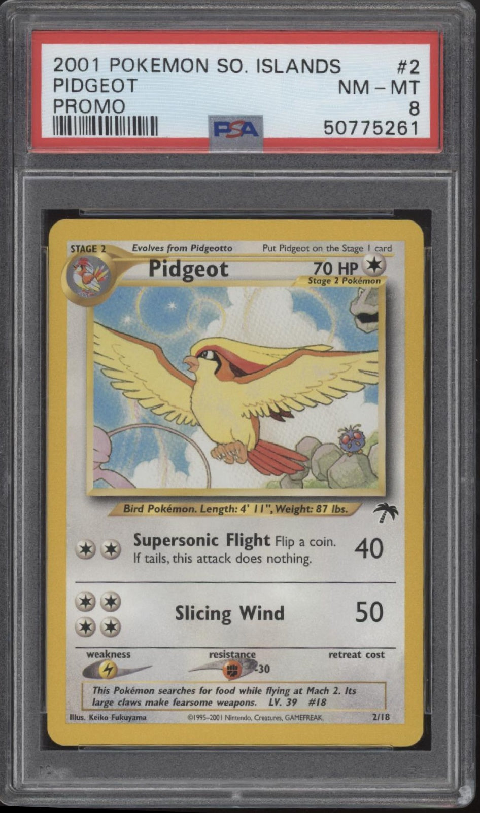 Pidgeot Pokemon Southern Islands Promo #2 PSA 8
