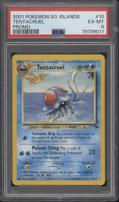 Tentacruel Pokemon Southern Islands Promo #10 PSA 6
