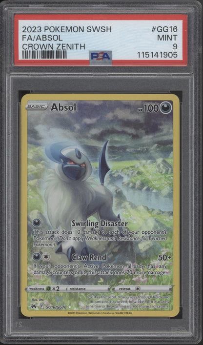 Absol Pokemon Crown Zenith Full Art #GG16 PSA 9