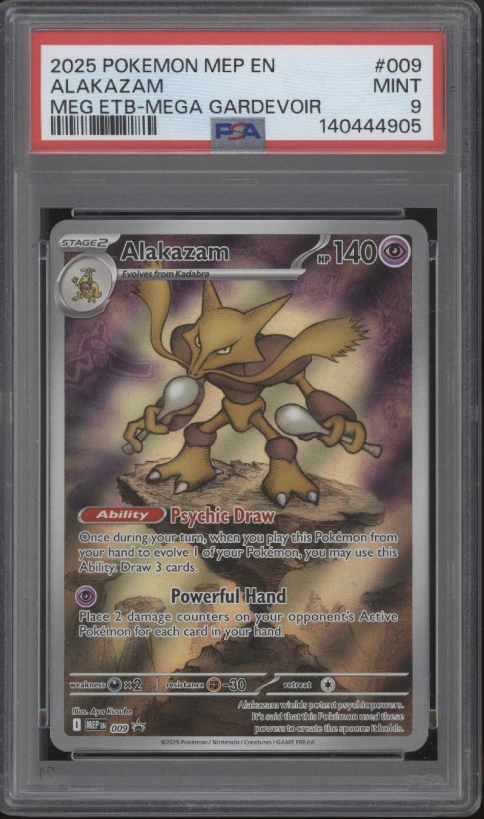 Alakazam Pokemon Mega Evolution Elite Trainer Box Mega Gardevoir #009 PSA 9