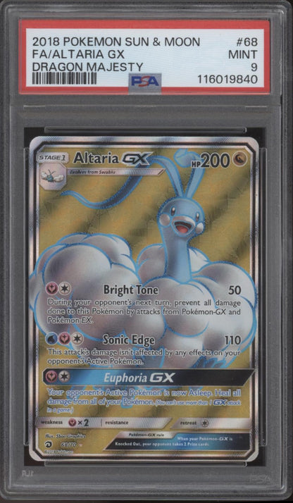 Altaria GX Pokemon Dragon Majesty Full Art #68 PSA 9