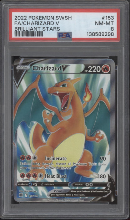 Charizard V Pokemon Brilliant Stars Full Art #153 PSA 8 #1