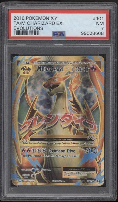 M Charizard ex Pokemon Evolutions Full Art #101 PSA 7