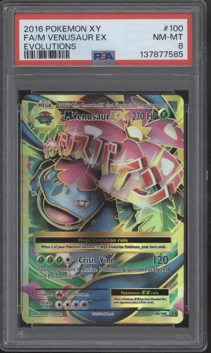 M Venusaur ex Pokemon Evolutions Full Art #100 PSA 8